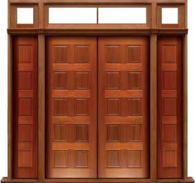 10 panel: double door + sidelight on right