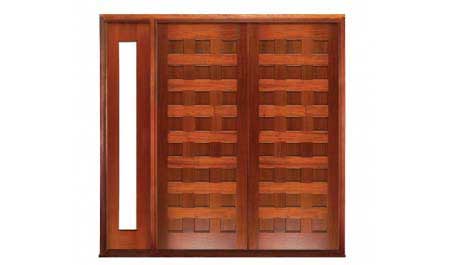 24 panel: double door + sidelight on left