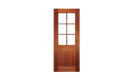 V J plank vestibule 6 light: door only