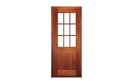 V J plank vestibule 9 light: door in frame