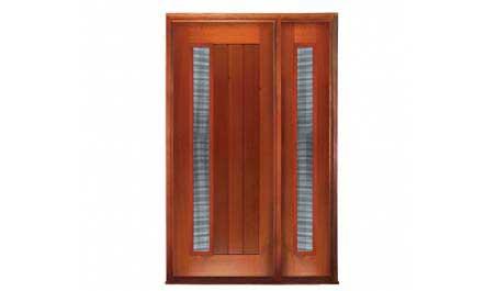 vertical plank with "safebreeze" ventilation: single door + sidelight on right