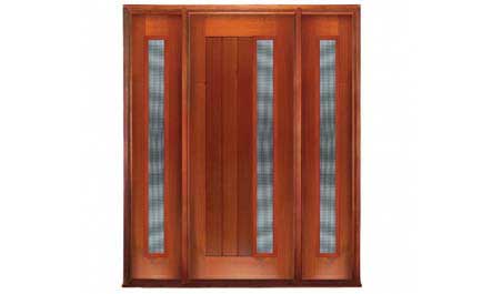 vertical plank with "safebreeze" ventilation: single door +  two sidelights