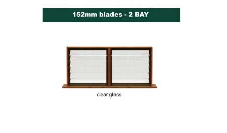 152 mm blades  1768 mm width  clear glass louvre: twin gallery
