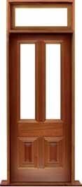 glazed cricket bat: single door +  two sidelights