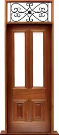 glazed cricket bat: single door +  two sidelights