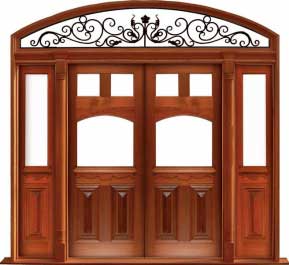 queen anne: single door +  two sidelights