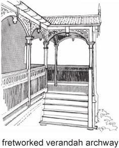 Fretworked verandah archway