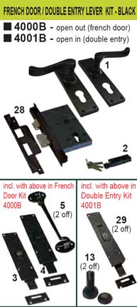 French door KIT - black